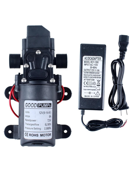 Bomba Pulverizadora 12V DIANQI 70W 6L/min Autocebante