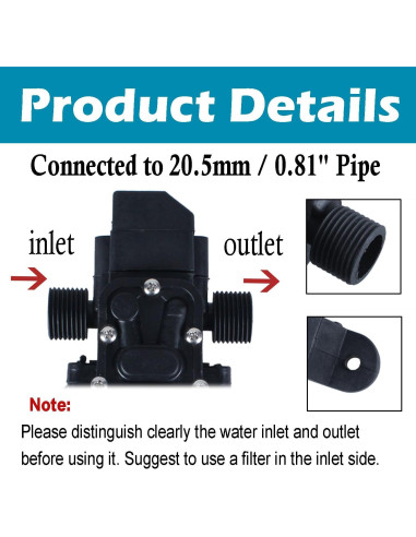 Bomba Pulverizadora 12V DIANQI 70W 6L/min Autocebante