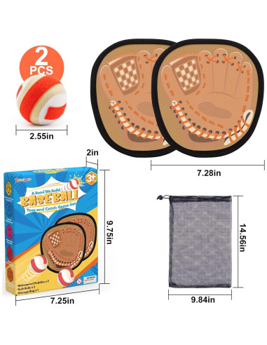 Juego de Lanzar y Atrapar Pelotas Qrooper 2 Palas 2 Pelotas