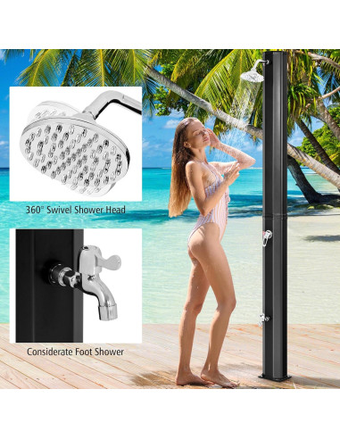 Ducha Exterior Solar Goplus 9.3 Galones 7.2 Pies Negra