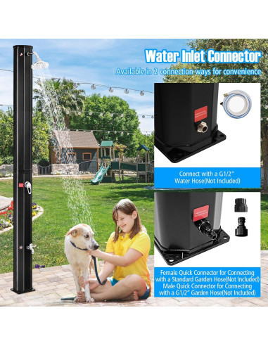 Ducha Exterior Solar Goplus 9.3 Galones 7.2 Pies Negra