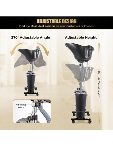 Lavabo de Champú Portátil BBinmine con 2 Cubos y Bomba Eléctrica