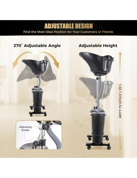 Lavabo de Champú Portátil BBinmine con 2 Cubos y Bomba Eléctrica
