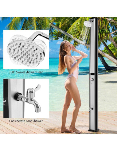 Ducha Exterior Solar Goplus 9.3 Galones 7.2 Pies Plata