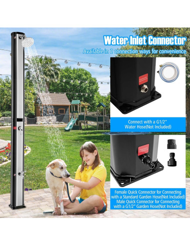 Ducha Exterior Solar Goplus 9.3 Galones 7.2 Pies Plata