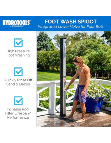 Ducha Solar Exterior Swimline Niagara 37.85L con Lavado de Pies