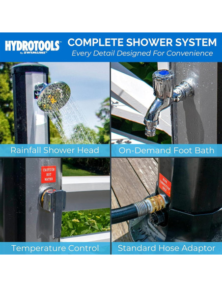 Ducha Solar Exterior Swimline Niagara 37.85L con Lavado de Pies