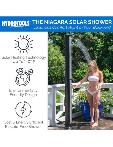 Ducha Solar Exterior Swimline Niagara 37.85L con Lavado de Pies