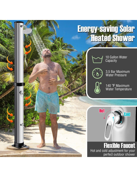 Ducha Solar Exterior LDAILY 10 Galones 60C con Cabezal 360