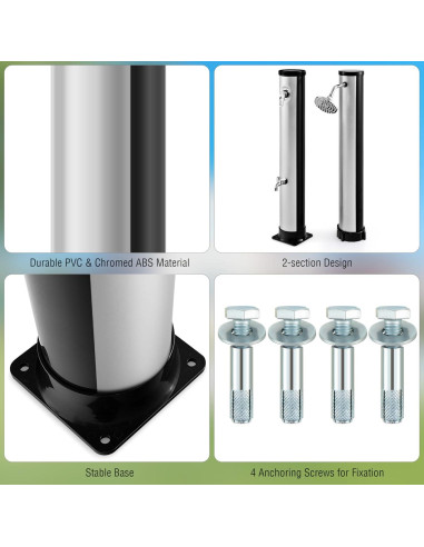 Ducha Solar Exterior LDAILY 10 Galones 60C con Cabezal 360