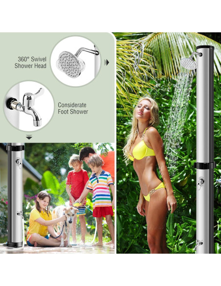 Ducha Solar Exterior LDAILY 10 Galones 60C con Cabezal 360