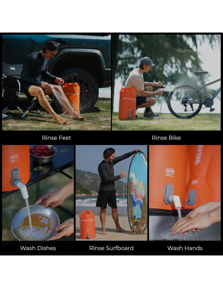 Cubo de Ducha Portátil FLEXTAILGEAR 20L con Bomba Eléctrica