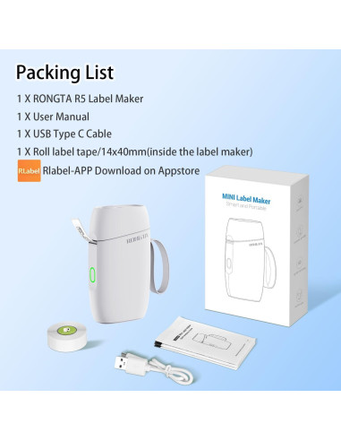 Impresora de Etiquetas Bluetooth Rongta R5 Portátil 203 dpi