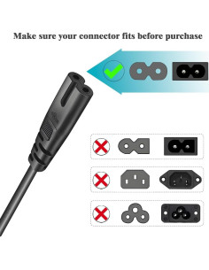 Cable de Alimentación 2 Pines Cables Maestros 1.5m C7 Figura-8 2