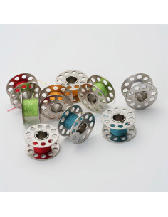 56 Bobinas de Metal Janifay para Máquina de Coser - 2 Cajas 2