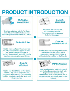 Kit de 11 Piezas de Pies de Prensatelas Uelkr para Coser 2