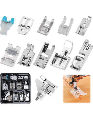 Kit de 11 Piezas de Pies de Prensatelas Uelkr para Coser