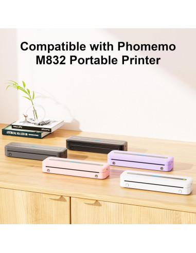 4 Rollos Papel Térmico 21.6x27.9cm Phomemo M832 Compatible