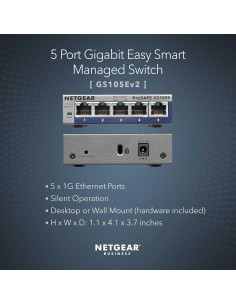 Switch Gestionado NETGEAR GS105Ev2 de 5 Puertos Gigabit 2