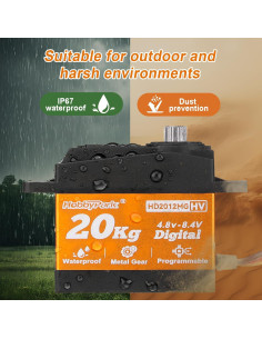 Servo RC Impermeable HobbyPark 20KG Digital 180 25T 2