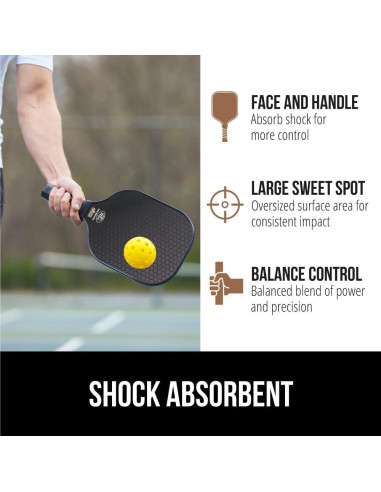 Conjunto de Pickleball GORILLA GRIP 2 Palas y 4 Pelotas