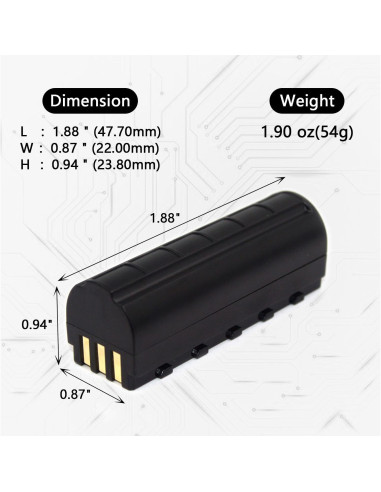 Batería Li-ion 3.7V 2600mAh elxjar para escáner Zebra/Symbol