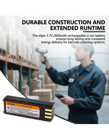 Batería Li-ion 3.7V 2600mAh elxjar para escáner Zebra/Symbol