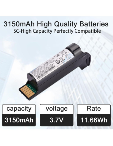 Batería de Litio-Ion 3150mAh para Zebra DS22 DS2278