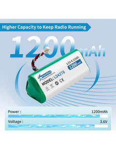 Paquete de 6 Baterías Recargables 1200mAh para Motorola LS4278 2