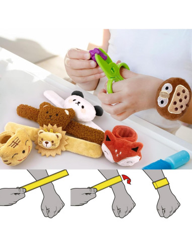 12 Pulseras de Golpe de Animales de Peluche XIPEGPA