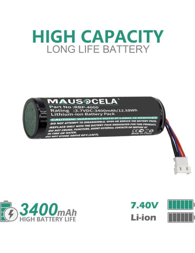 Batería de Reemplazo RBP-4000 3400mAh para Escáner de Códigos de Barras