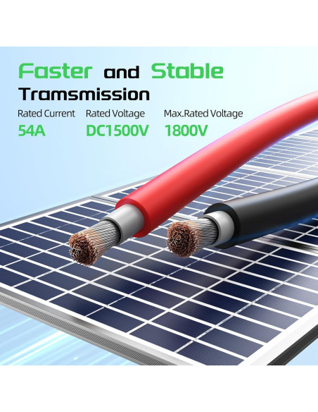 Cable de Extensión Solar 10AWG 100Ft Batería Power Negro y Rojo