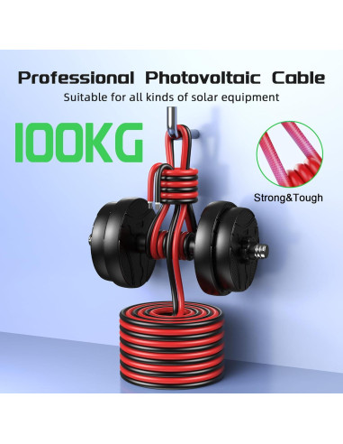 Cable de Extensión Solar 10AWG 100Ft Batería Power Negro y Rojo