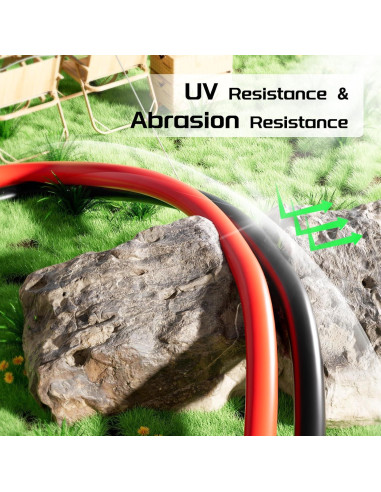 Cable de Extensión Solar 10AWG 100Ft Batería Power Negro y Rojo