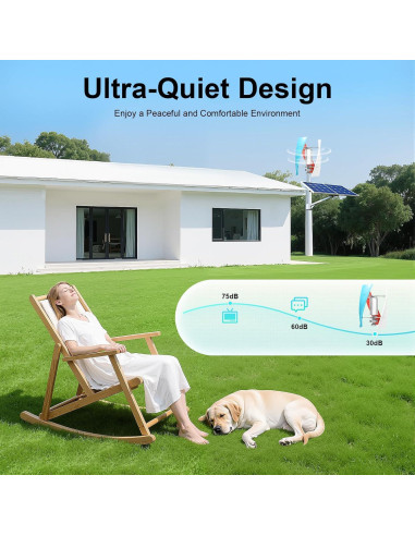 Generador de Turbina Eólica 400W 12V LGXSHOP Vertical 3 Palas