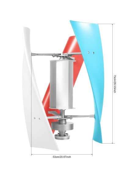 Generador de Turbina Eólica 400W 12V LGXSHOP Vertical 3 Palas