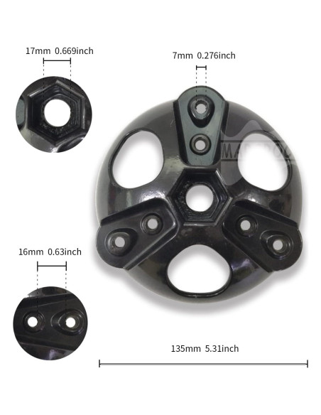 Cubo de Rueda Turbina Eólica Marsrock 3 Aspas 1000W