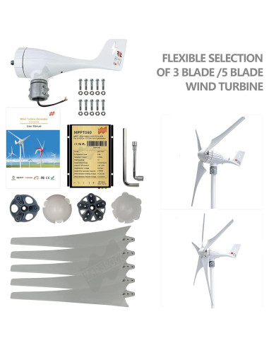 Cubo de Rueda Turbina Eólica Marsrock 3 Aspas 1000W