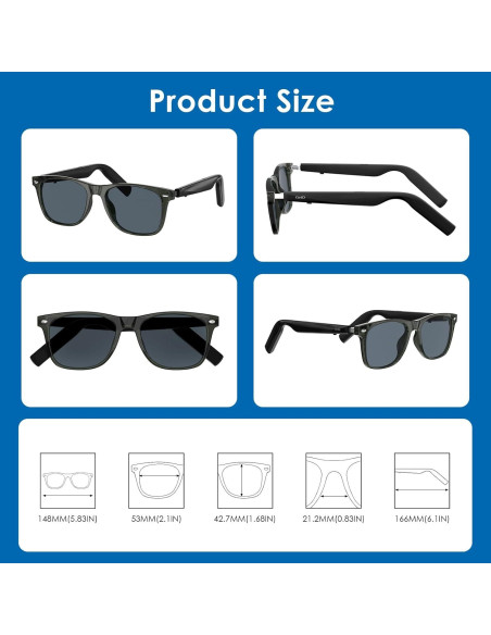 Gafas de sol inteligentes GetD con Bluetooth y traducción AI