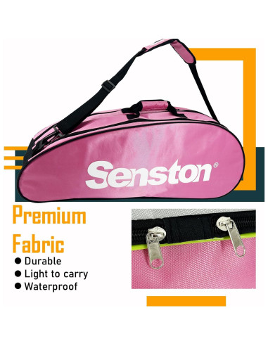 Bolsa de Tenis Senston Rosa Impermeable 72x29x18 cm