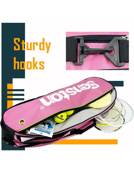 Bolsa de Tenis Senston Rosa Impermeable 72x29x18 cm