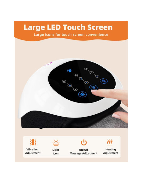 Masajeador de Rodilla Inalámbrico HXMBFBF con Calor y Luz Roja