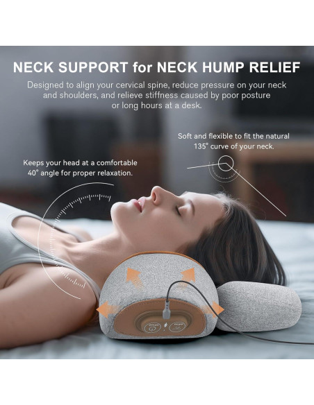Almohada Masajeador de Cuello 3-en-1 Lifiora con Calor y Soporte Ergonómico