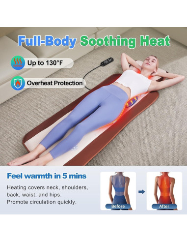Alfombrilla de Masaje Completo Comrelax HY-8832 con Calor 146x62 cm