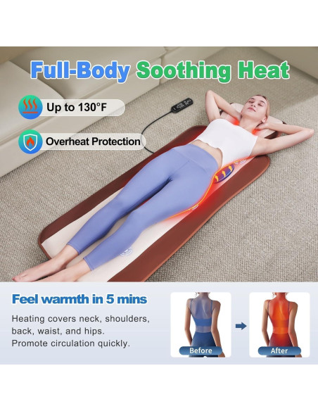 Alfombrilla de Masaje Completo Comrelax HY-8832 con Calor 146x62 cm