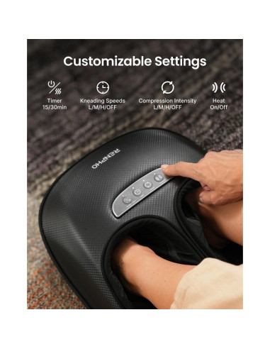 Masajeador de pies RENPHO con calor y 3 modos de compresión