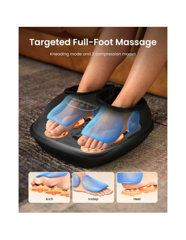 Masajeador de pies RENPHO con calor y 3 modos de compresión