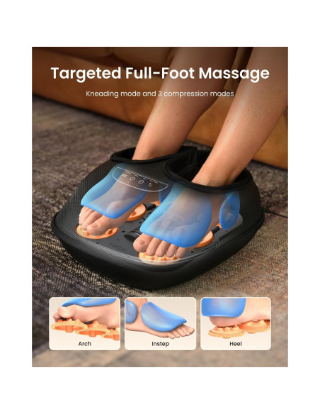 Masajeador de pies RENPHO con calor y 3 modos de compresión