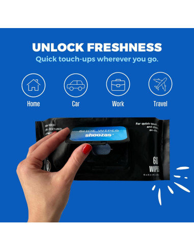 Toallitas Limpiadoras Shoozas - Paquete de 2 (60 Toallitas) para Zapatos