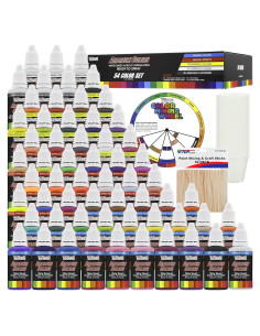 Juego de Pintura Acrílica para Aerógrafo U.S. Art Supply 54 Colores